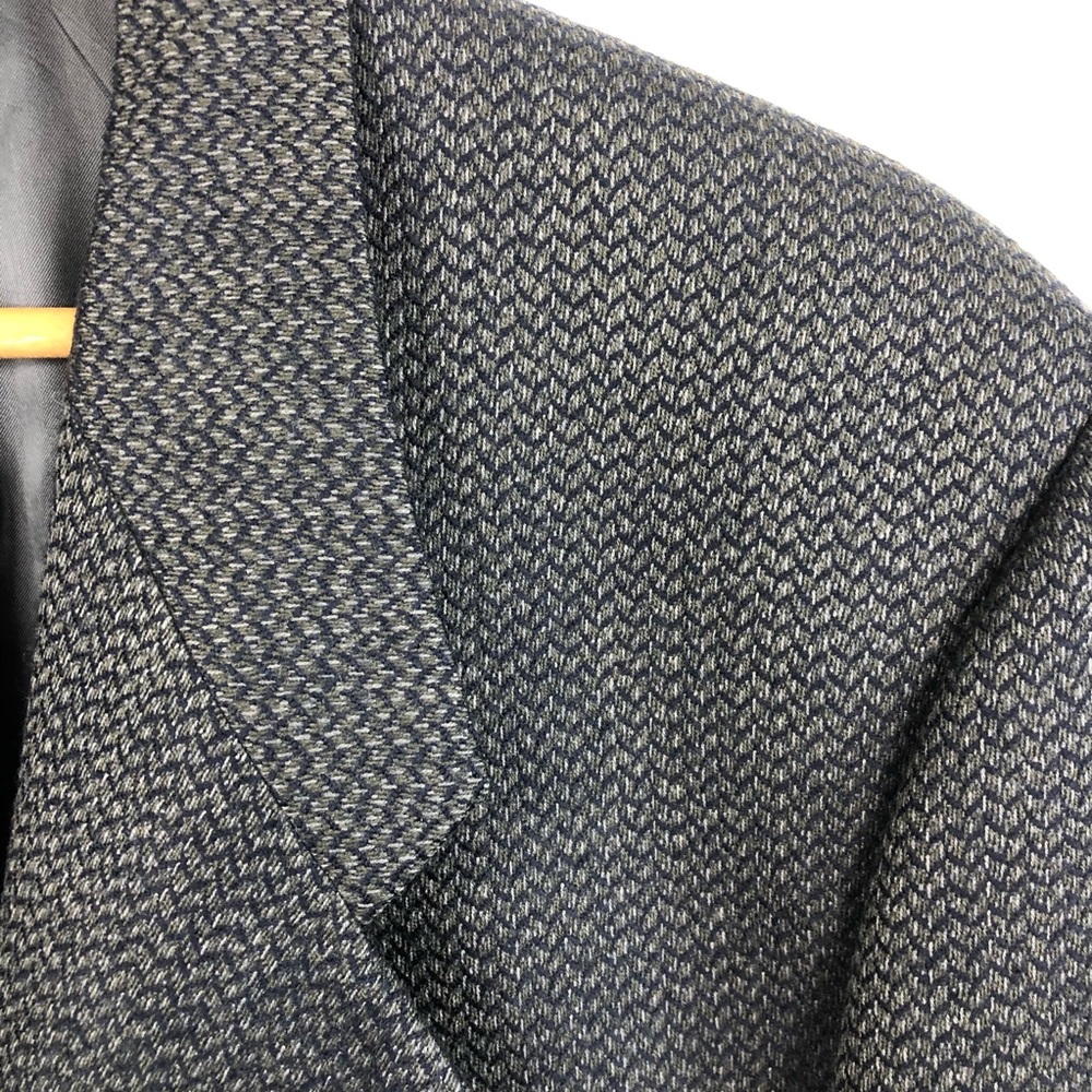 Giorgio Armani Single Breasted Chevron Wool Blazer